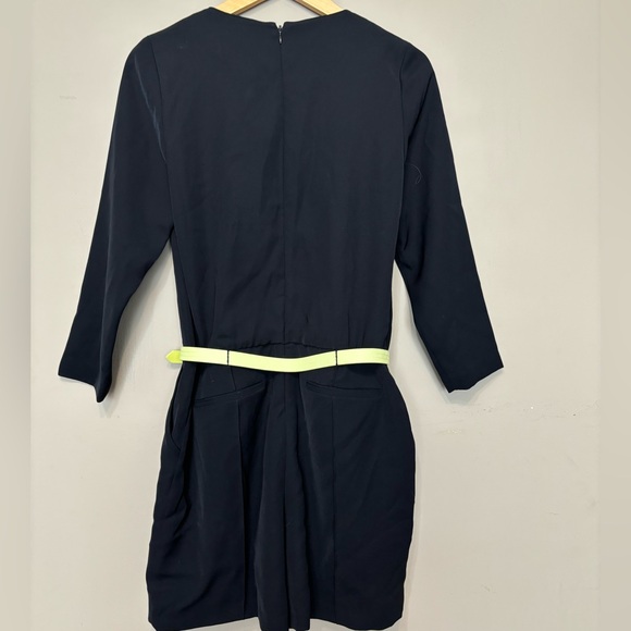 TED BAKER LONDON Ariyell Jumpsuit Shorts Romper w/Lime Green Belt, Lined - Picture 4 of 12